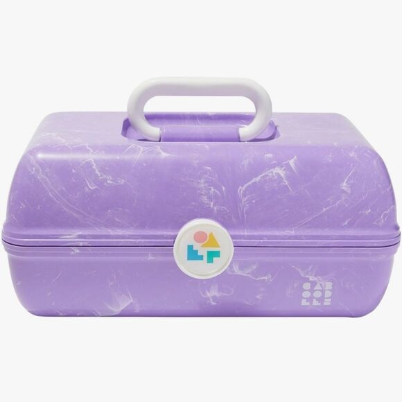 Caboodles  On-The-Go Girl Travel Cosmetic Organizer- Purple Marble - Picture 4 of 11